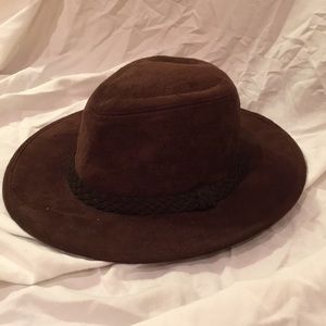 Brown suede fashion hat
